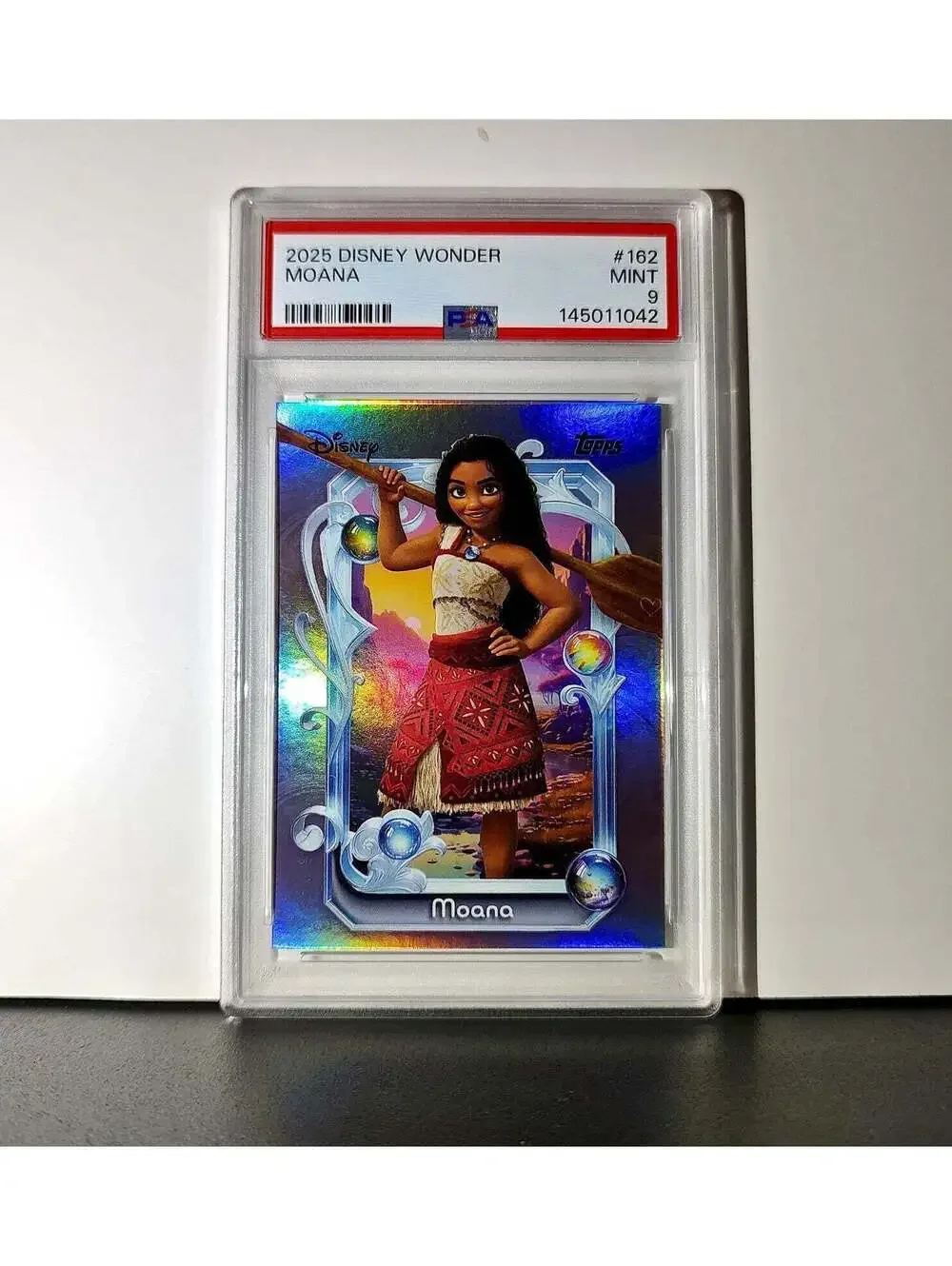 Moana 2025 Topps Disney Cartoon Princess #162 Card Moana PSA 9